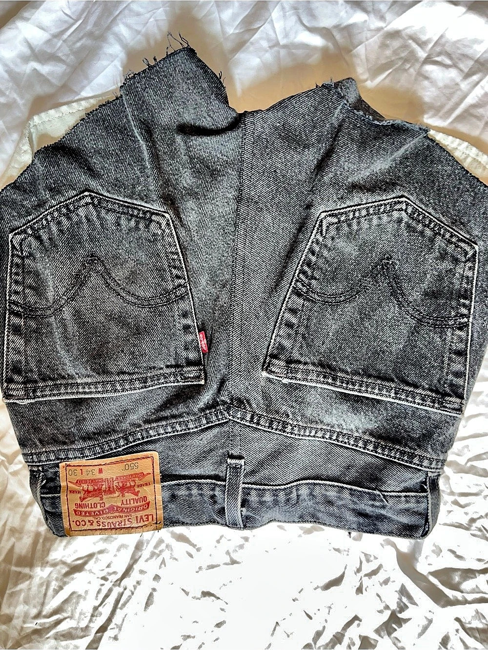 Levi's Paisley Denim Shorts in Black & White